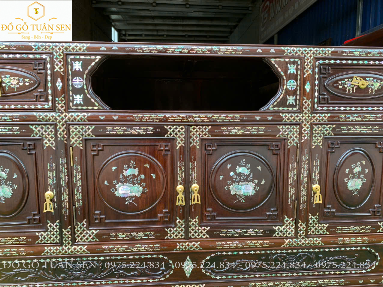 Kệ tủ ti vi khảm ốc